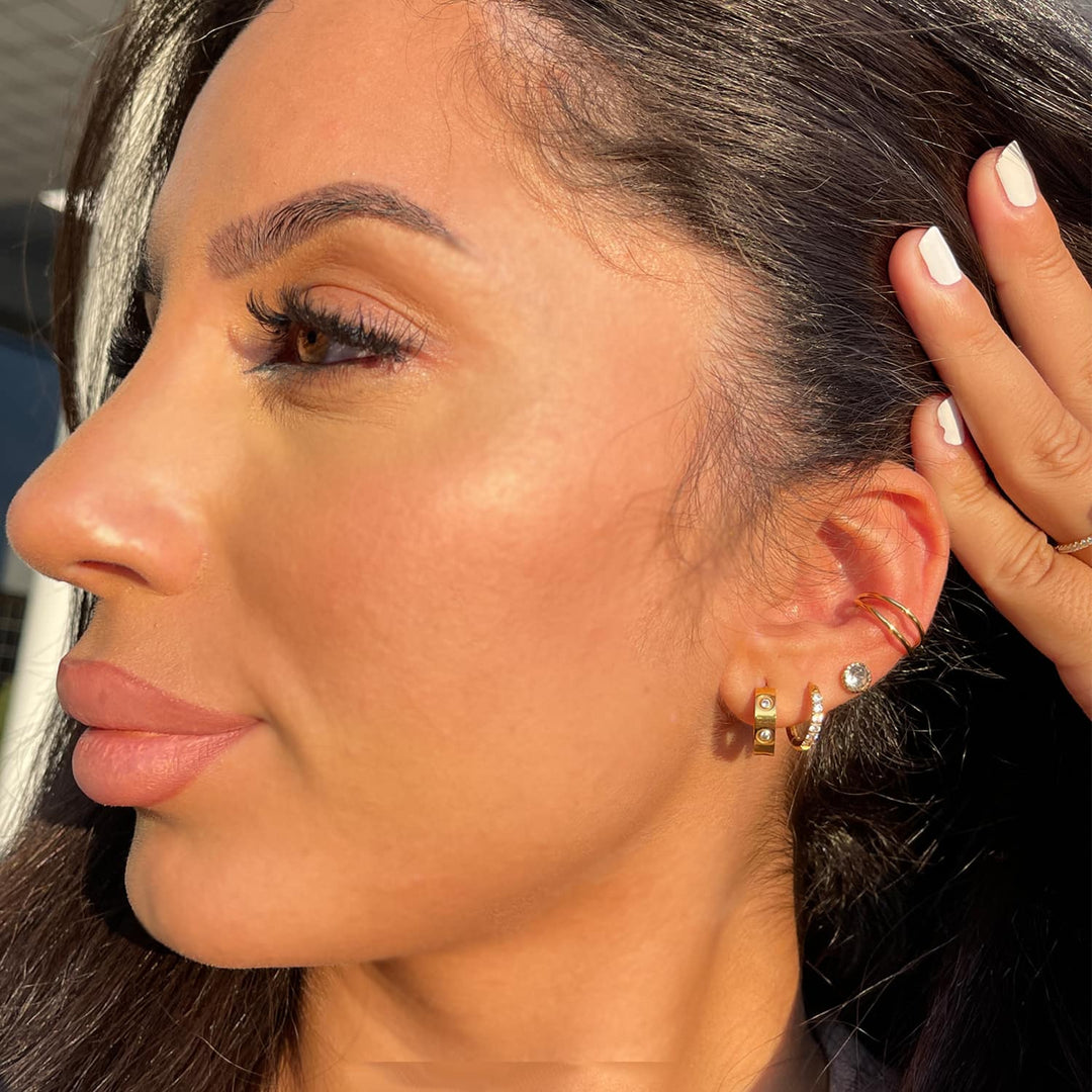 Ohrpiercing Clicker wasserfest Damen 18K vergoldet