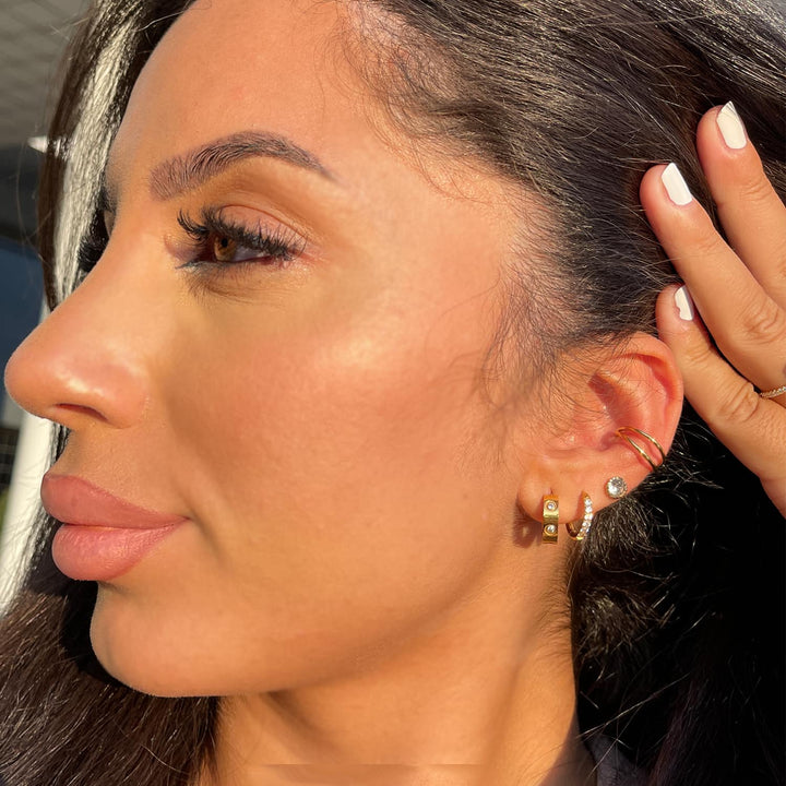 Ohrpiercing Clicker wasserfest Damen 18K vergoldet
