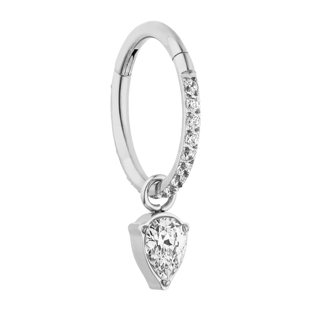 Clicker Ohrpiercing Segmentring Silber Glitzer Steine antiallergisch