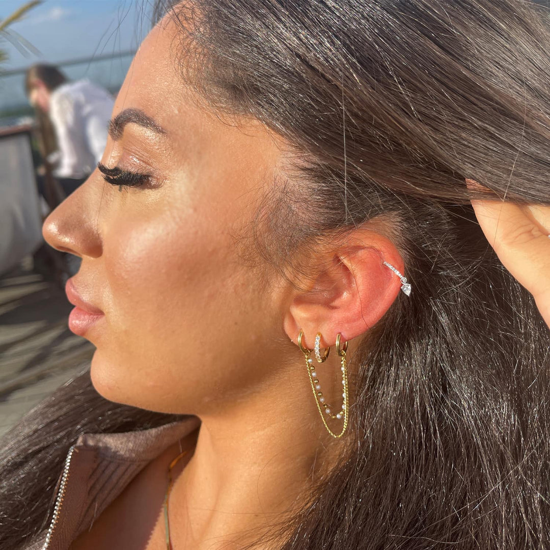 Ohrpiercing Helix Lobe Segmentring Clicker mit Steinen
