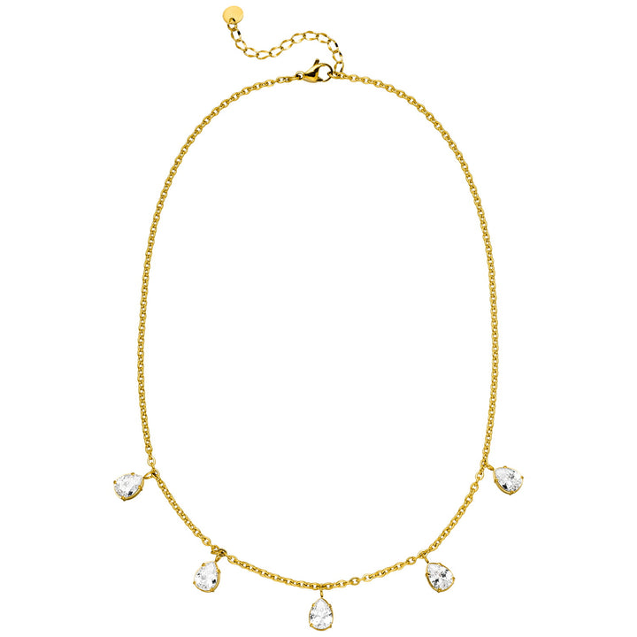 Kette mit Zirkonia Tropfen Anhänger 18K vergoldet