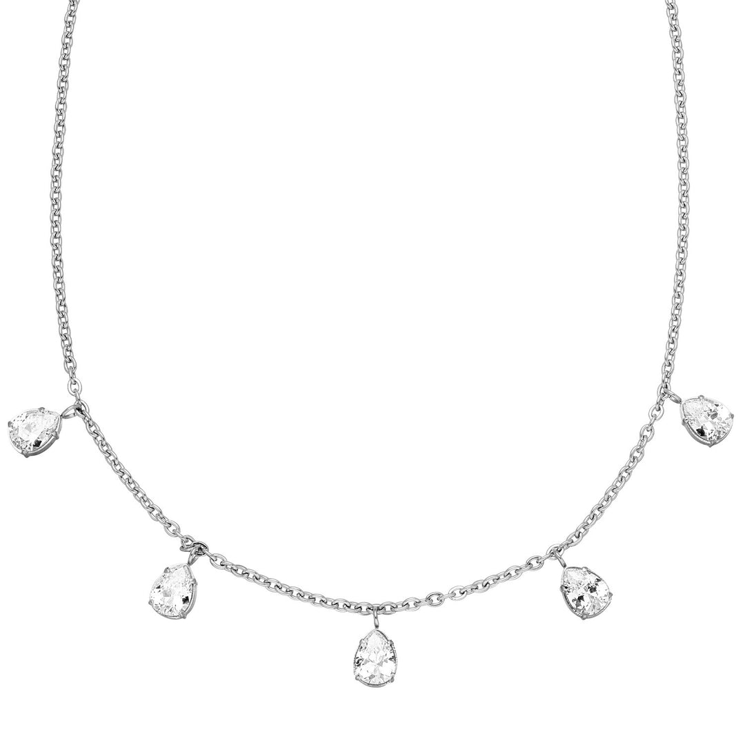 Tropfen Kette silber Chirurgenstahl wasserfest Zirkonia