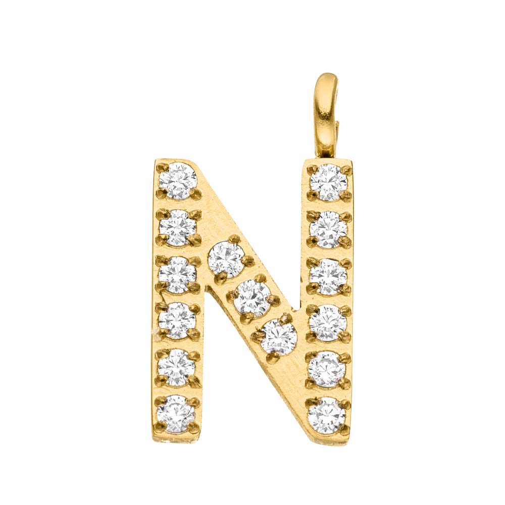 18K gold-plated stainless steel letter pendant