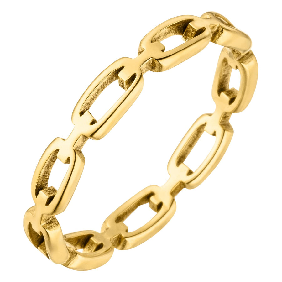 Ketten Glieder Ring 18K vergoldet wasserfest dezent