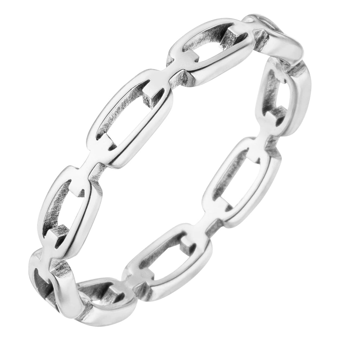 Ring mit Ketten Gliedern silber wasserfest dezent