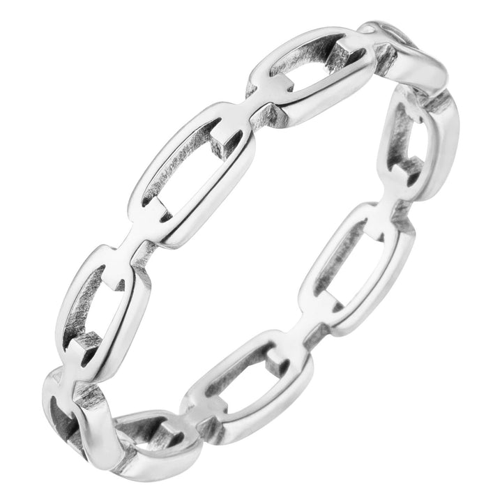 Ring mit Ketten Gliedern silber wasserfest dezent