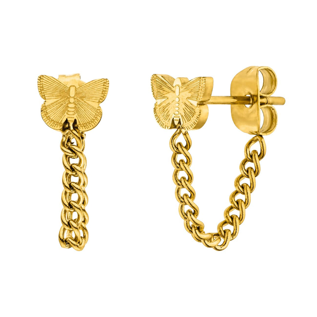 Schmetterling Ohrstecker gold 18K vergoldet wasserfest
