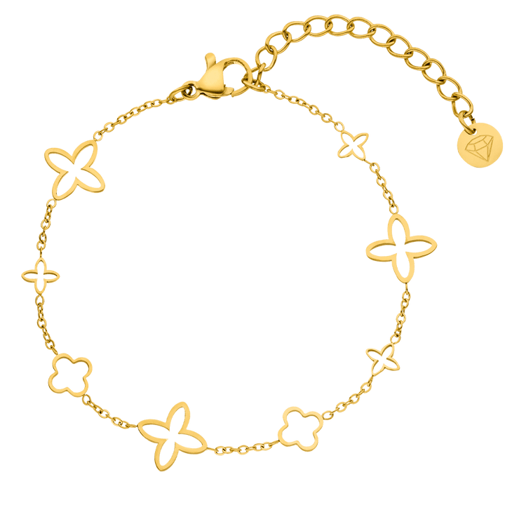 Kleeblatt Armband 18K vergoldet wasserfest Damen Clover