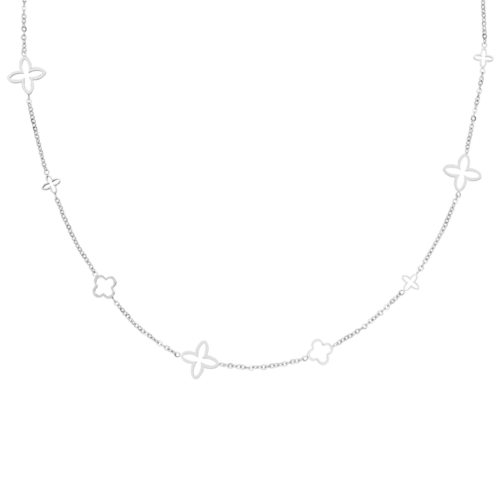 Kleeblatt Halskette Silber wasserfest Damen Edelstahl Clover