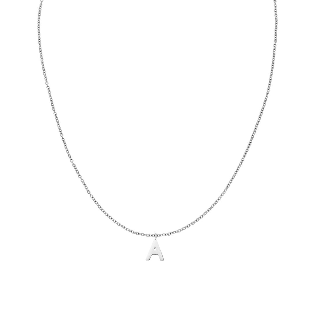 Kette mit Anfangsbuchstabe A  silber wasserfest