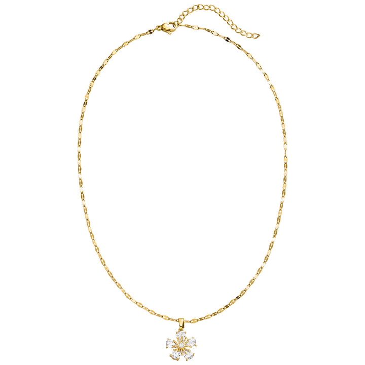Blumen Kette gold 925 Echtsilber 18K vergoldet