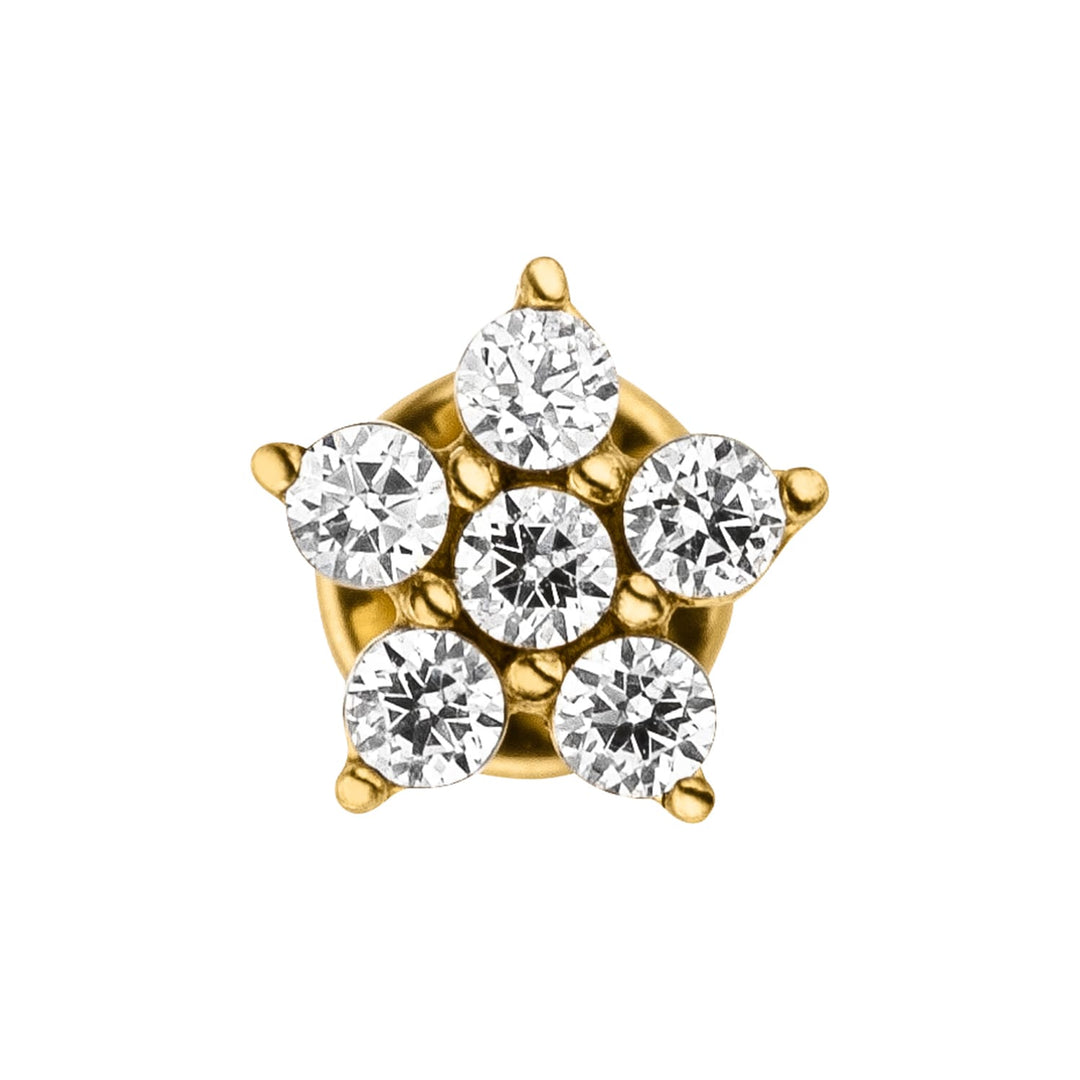 Chirurgenstahl Piercing Blume 18K vergoldet wasserfest Labret