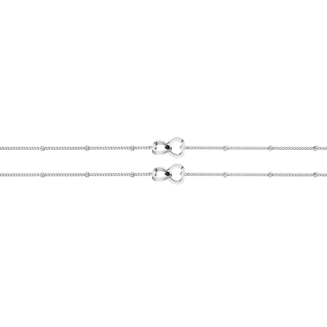 Freundschafts Armbänder Silber Edelstahl mit Herzen