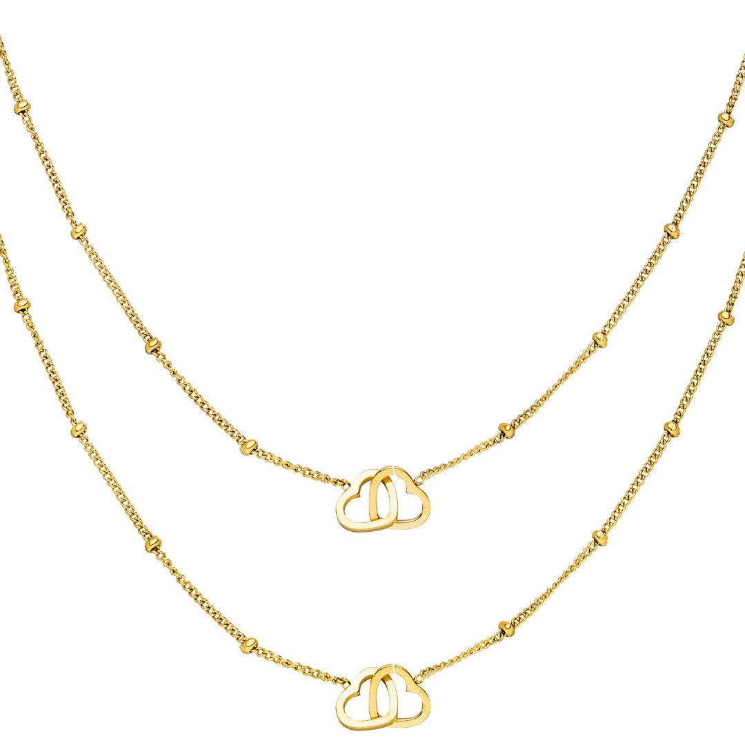 Freundschafts Ketten mit Herzen Gold 18K vergoldet Freunde