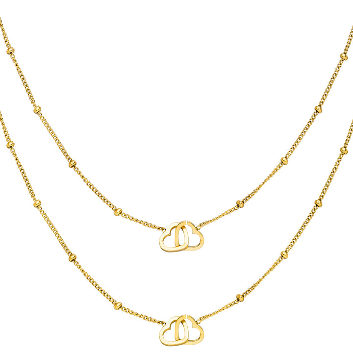 Freundschafts Ketten mit Herzen Gold 18K vergoldet Freunde