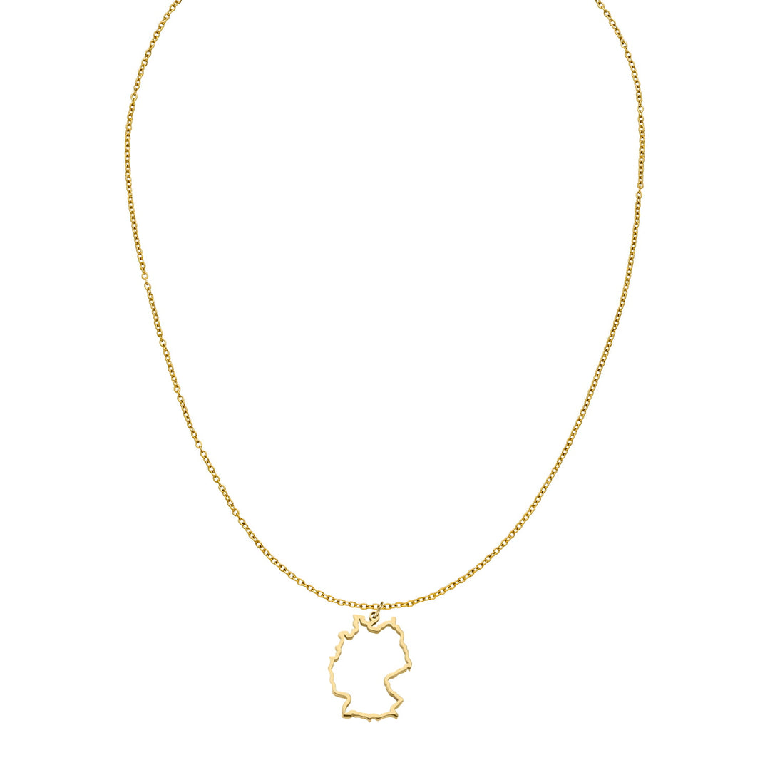 Deutschland Kette gold filigran wasserfest 14K vergoldet Landkette