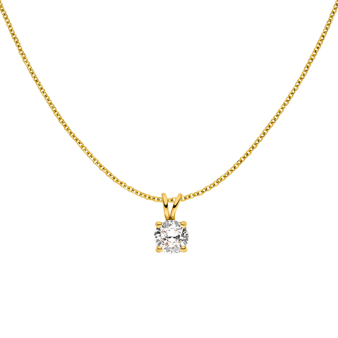 Damen Halskette mit Zirkonia Anhänger 18K vergoldet wasserfest