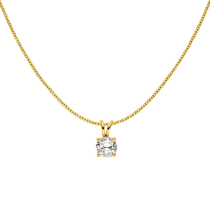Damen Halskette mit Zirkonia Anhänger 18K vergoldet wasserfest