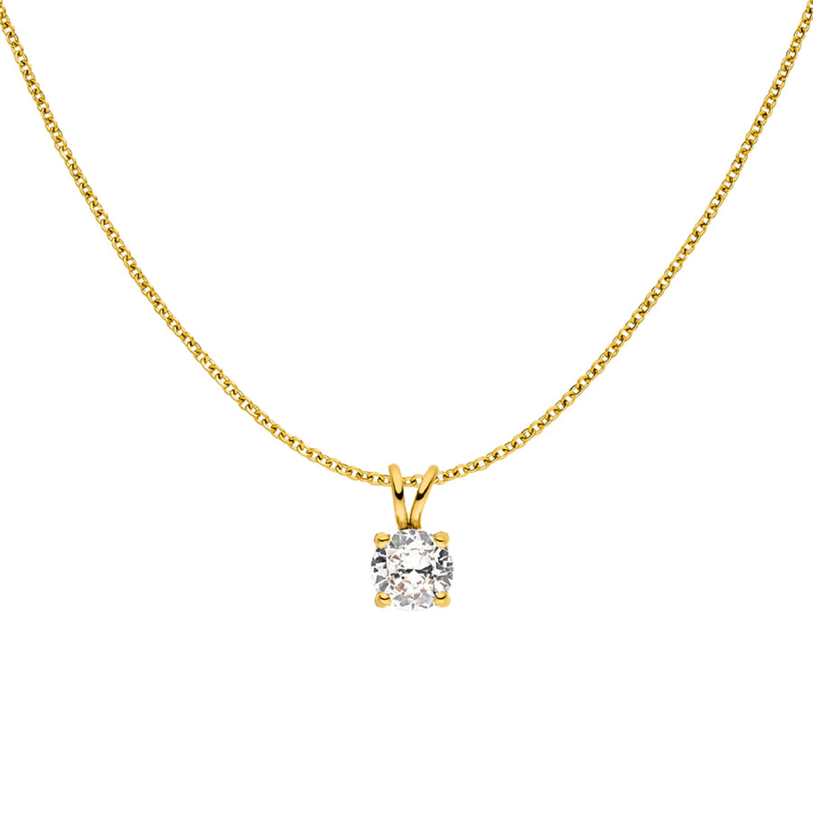 Damen Halskette mit Zirkonia Anhänger 18K vergoldet wasserfest