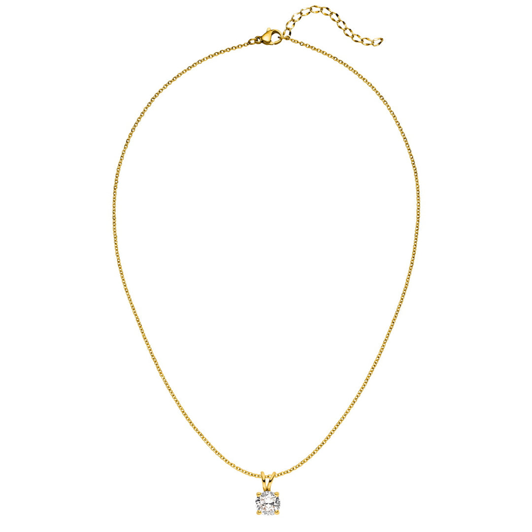 Damen Kette mit Zirkonia Anhänger 18K vergoldet wasserfest