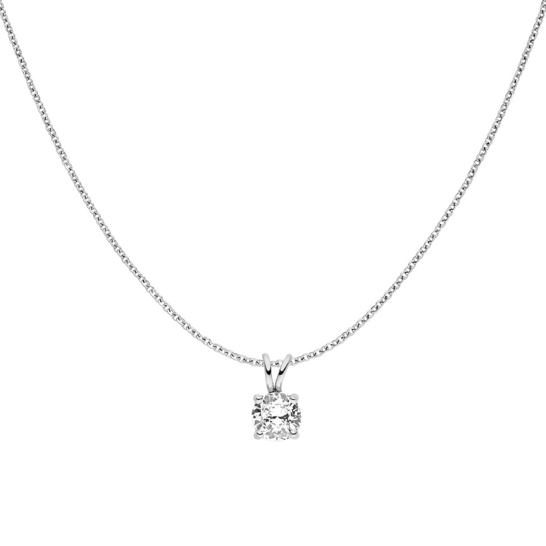 Damen Halskette mit Zirkonia Anhänger Silber wasserfest