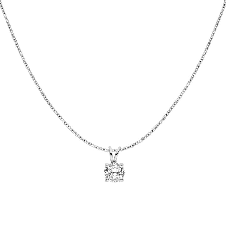 Damen Halskette mit Zirkonia Anhänger Silber wasserfest