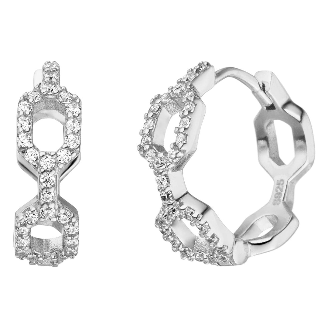 925er Echt Silber Ohrringe Silber mit Zirkonia rhodiniert