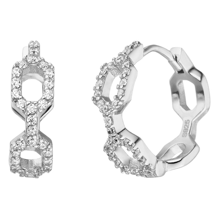 925er Echt Silber Ohrringe Silber mit Zirkonia rhodiniert