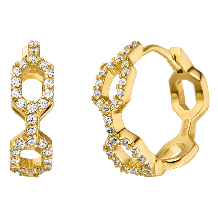 Iced Out Ohrringe Gold Echt Silber vergoldet