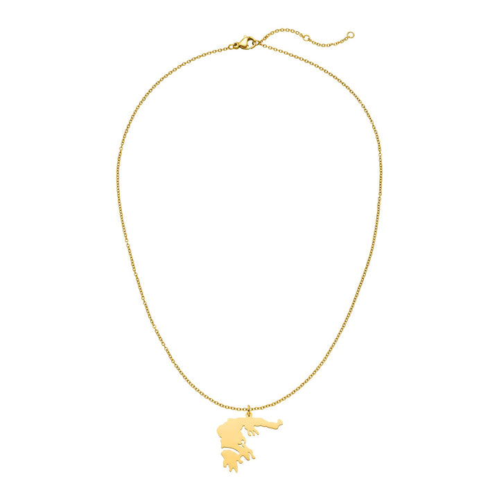 Griechenland Länderkette gold Griechische Landanhänger Kette 14K vergoldet 