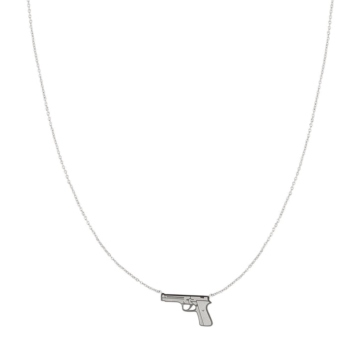 Gun Kette Pistolen Anhänger Silber Edelstahl wasserfest nickelfrei