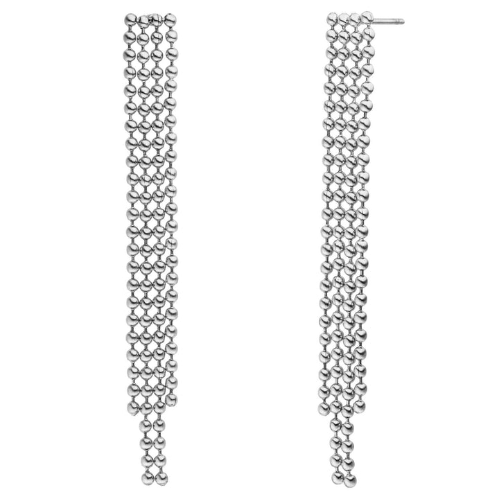 Chirurgenstahl Ohrstecker hängende Kügelchen Reihen Silber