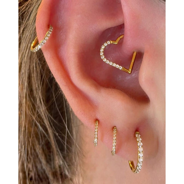 Herz Ohrpiercing Clicker Segmentring Titan wasserfest