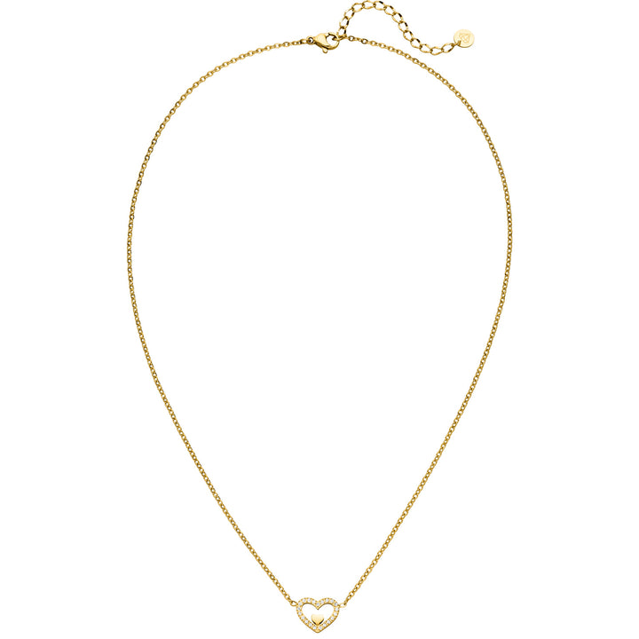 Herzkette gold Doppel Herzen 18K vergoldet wasserfest