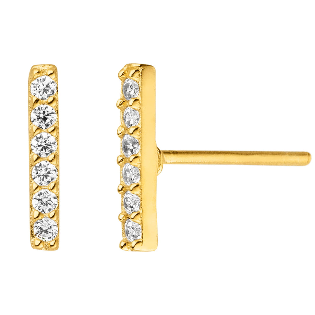 925er Echtsilber Ohrstecker mit Zirkonia 18K vergoldet