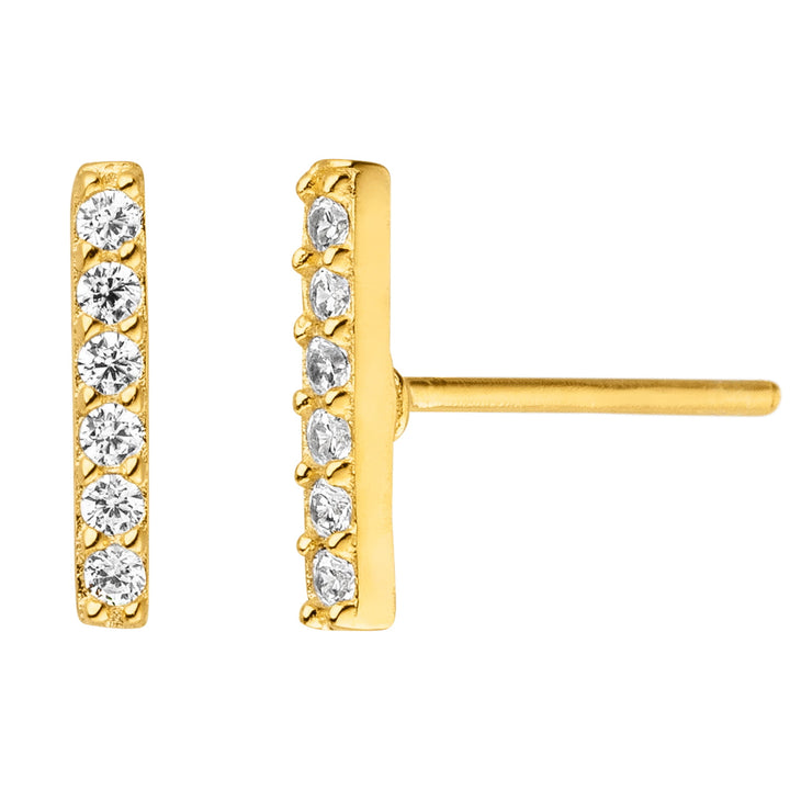 925er Echtsilber Ohrstecker mit Zirkonia 18K vergoldet