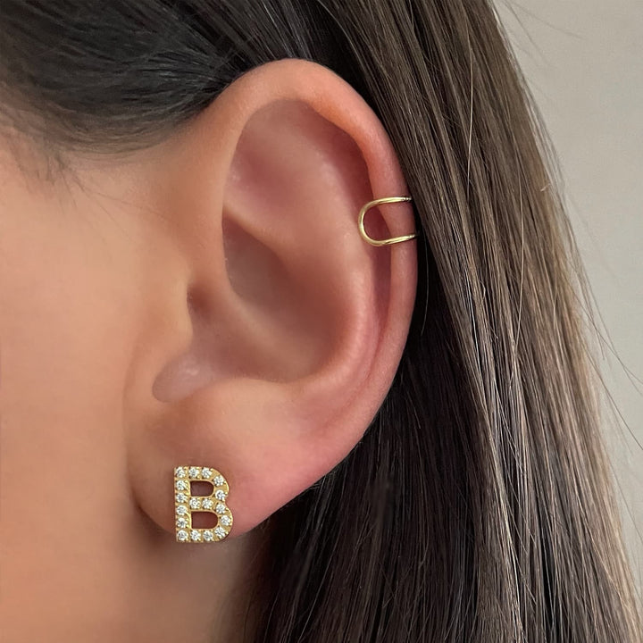 Buchstaben Ohrschmuck gold 18K vergoldet wasserfest