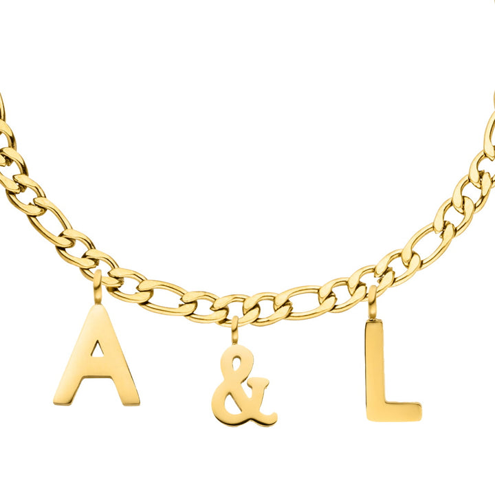 Armband mit drei Anfangsbuchstaben gold Initiale 18K vergoldet