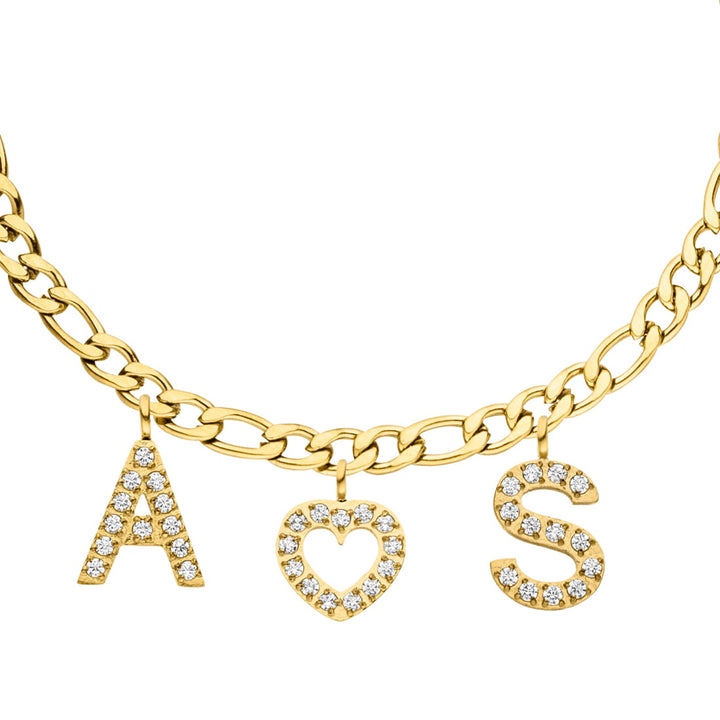 Figaro Armband mit Anfangsbuchstaben gold Initiale