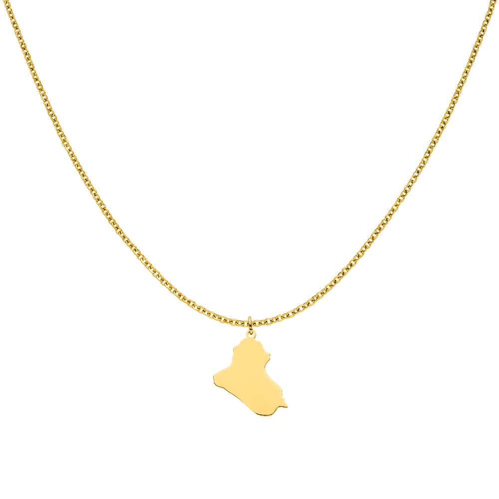 Irak Landanhänger Landumriss ausgefüllt gold silber
