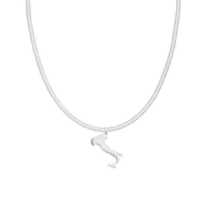 Italienische Kette Snake Skin silber Landumriss ausgefüllt