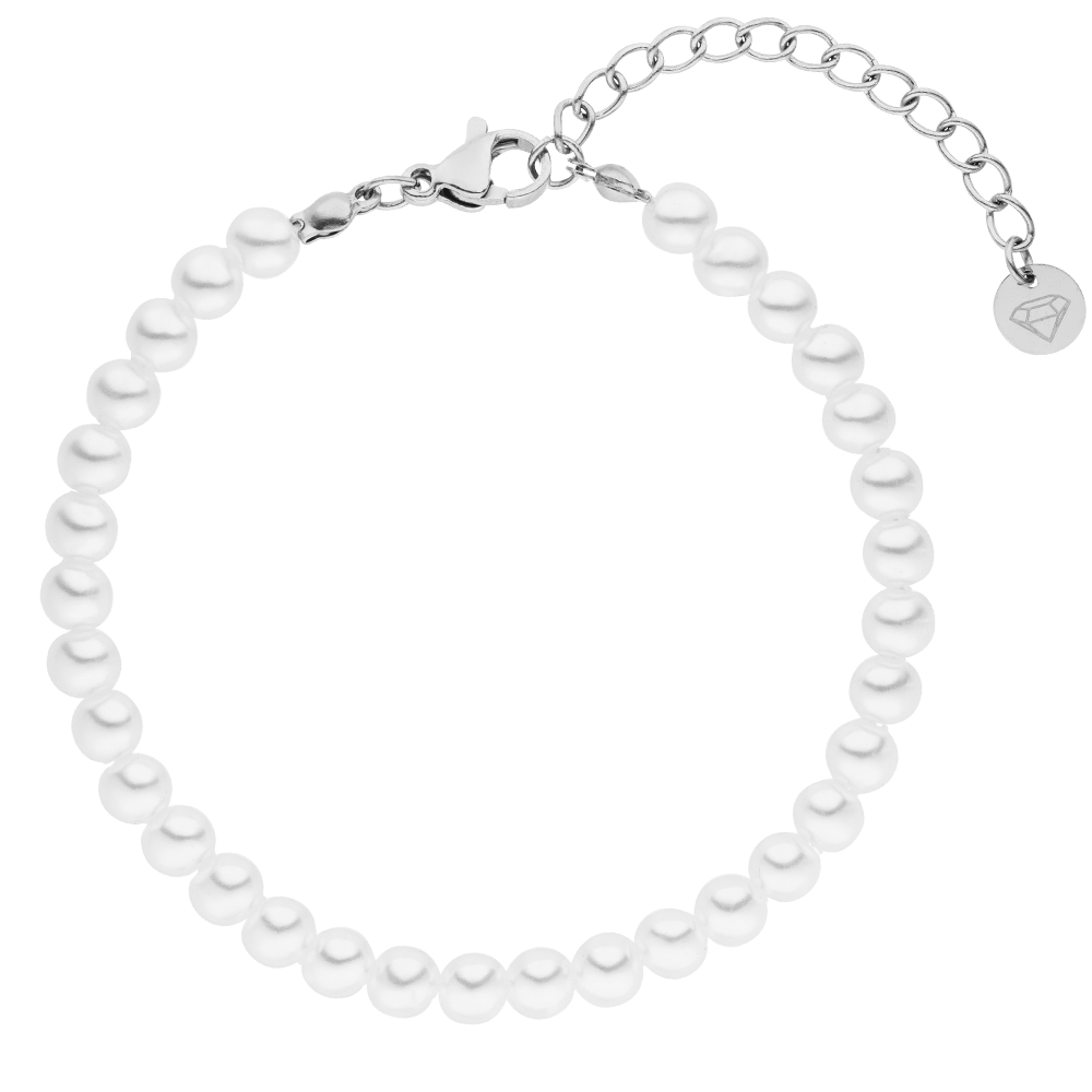 Perlenarmband Damen Silber wasserfest elegant