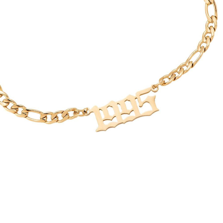 Jahreszahl Armband gold 1995 wasserfest Chirurgenstahl 14K vergoldet