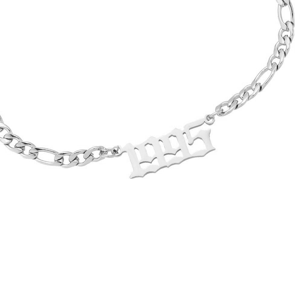 1995 Armband Jahreszahl silber wasserfest Chirurgenstahl