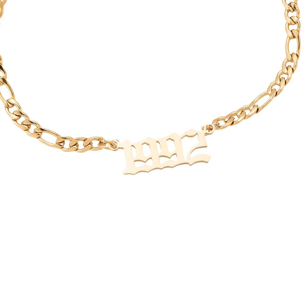 Jahresarmband gold 1992 Chirurgenstahl 14K vergoldet wasserfest