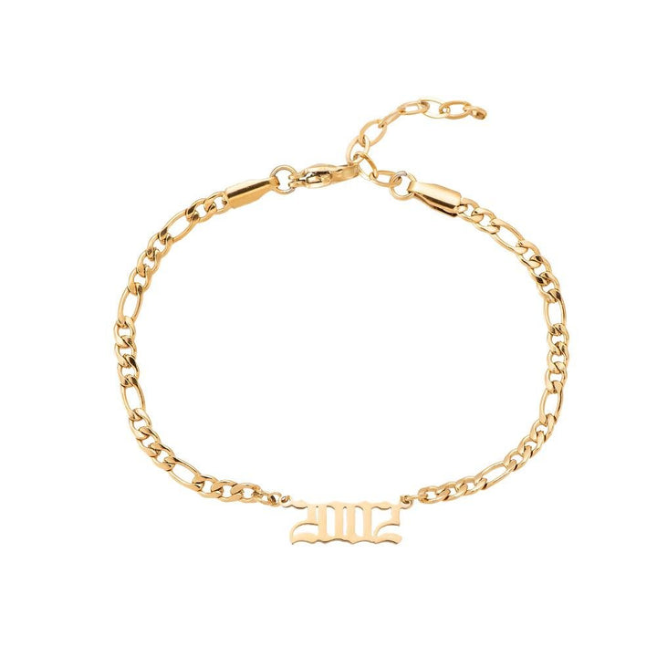 Armband mit Jahreszahl gold 2012 Chirurgenstahl 14K vergoldet