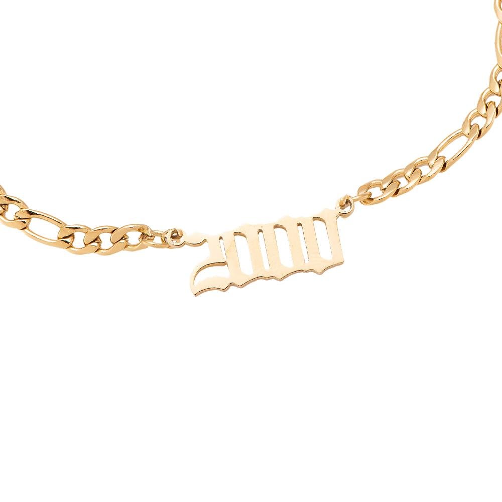 Jahreszahlarmband gold 2000 wasserfest Chirurgenstahl 14K vergoldet