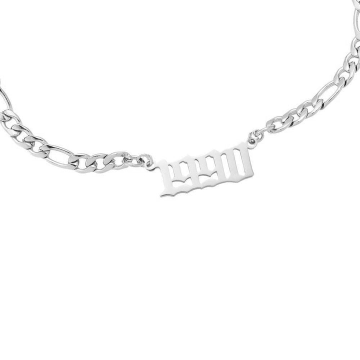 Jahreszahl Armband silber 1990 wasserfest Chirurgenstahl