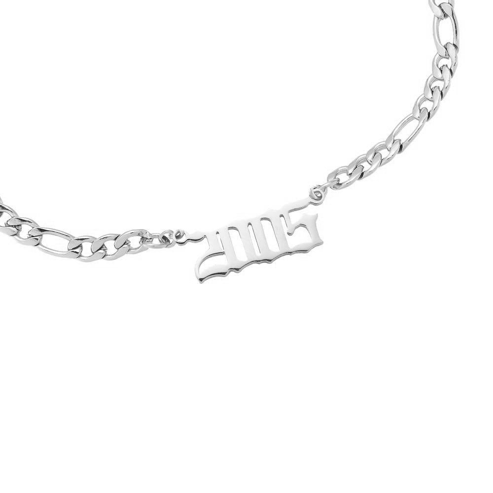 Jahreszahl Gothic Armband | 14K vergoldet