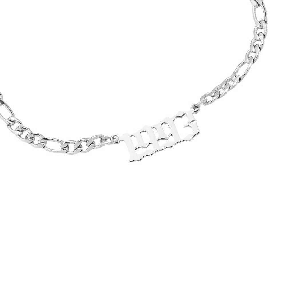 Jahreszahl Armband silber 1993 Chirurgenstahl wasserfest